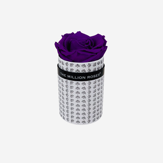 Single White Monogram Box | Bright Purple Rose - The Million Roses