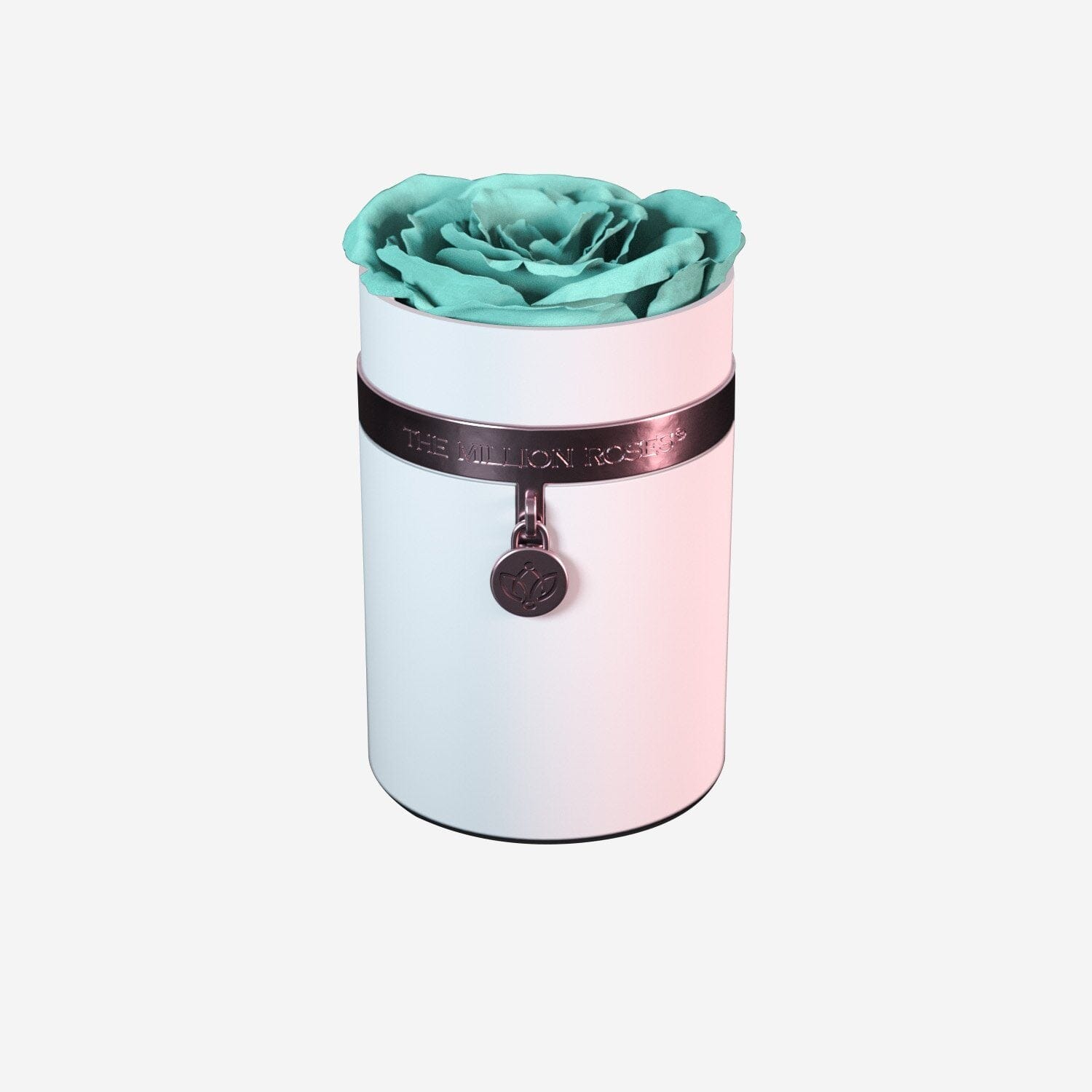 One in a Million™ Round White Box | Charm Edition | Turquoise Rose - The Million Roses