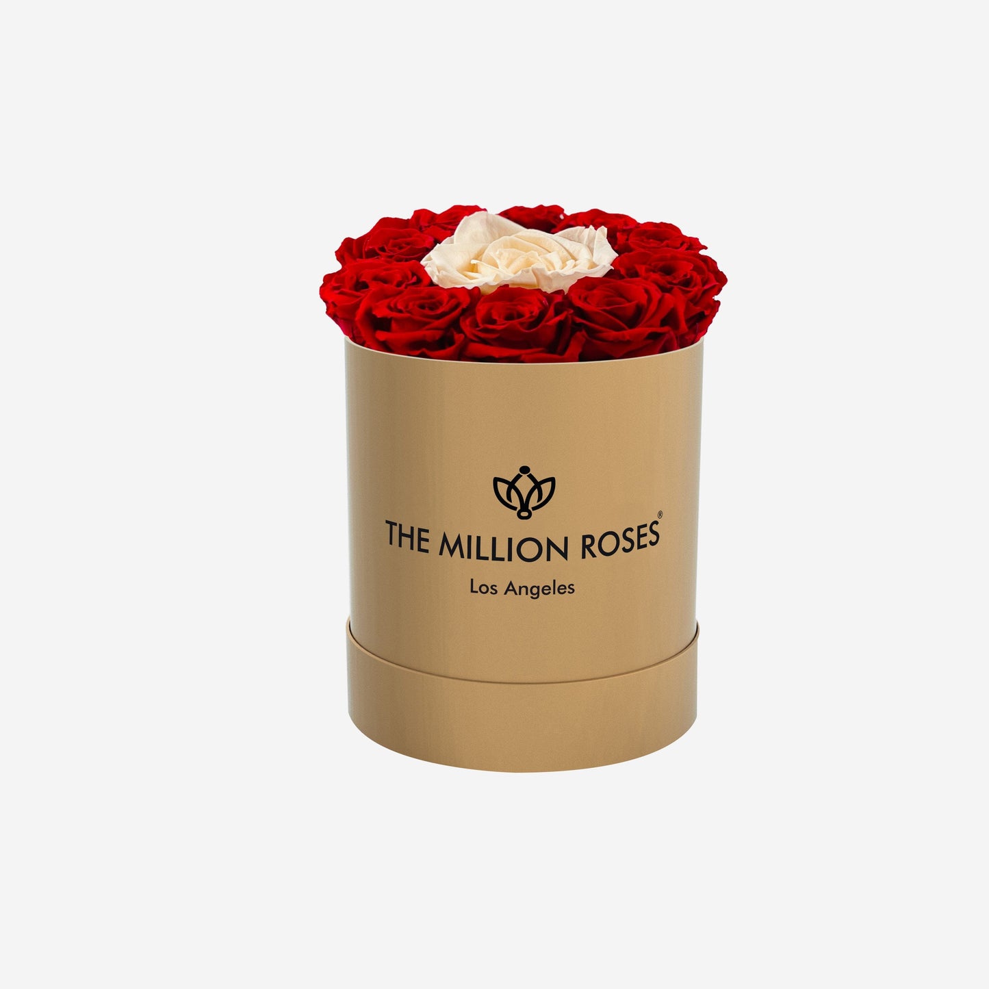 Basic Gold Box | Red & Ivory Mini Roses - The Million Roses