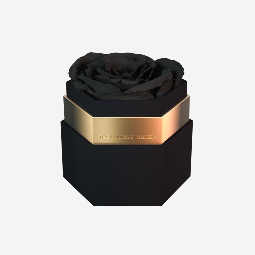 One in a Million™ Black Hexagon Box | Black Rose - The Million Roses