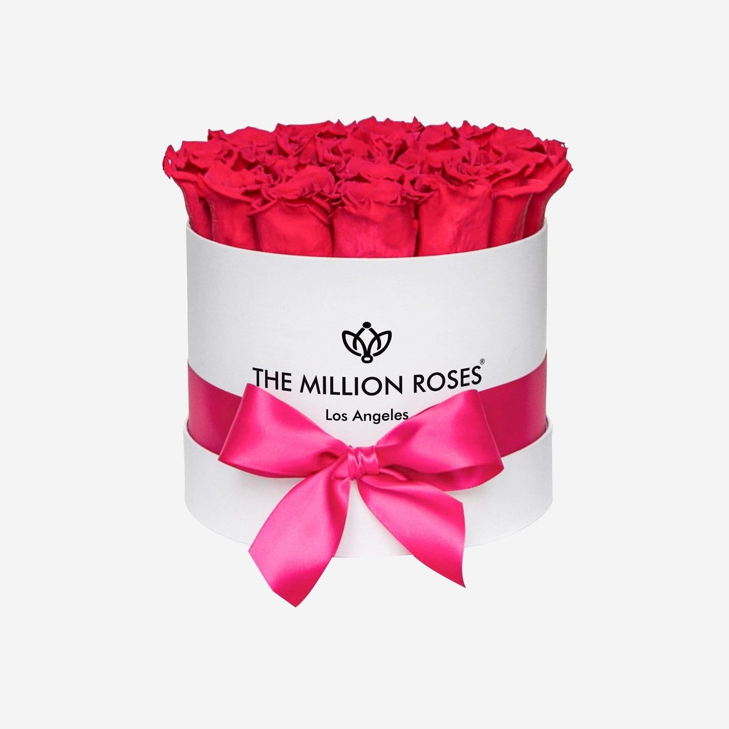 Classic White Box | Hot Pink Roses - The Million Roses
