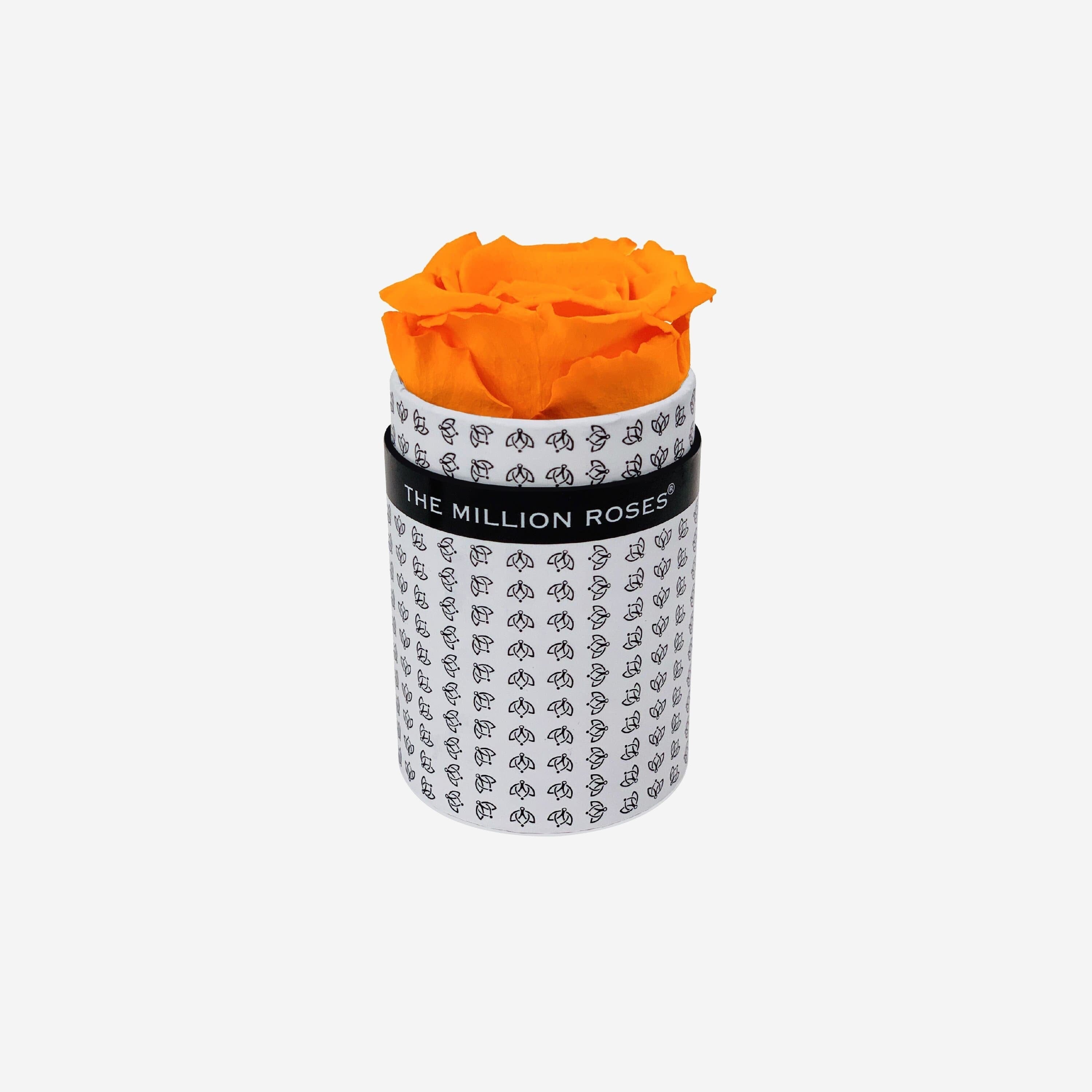 Single White Monogram Box | Orange Rose - The Million Roses