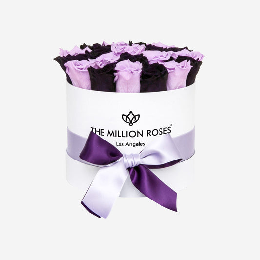 Classic White Box | Lavender & Dark Purple Roses - The Million Roses