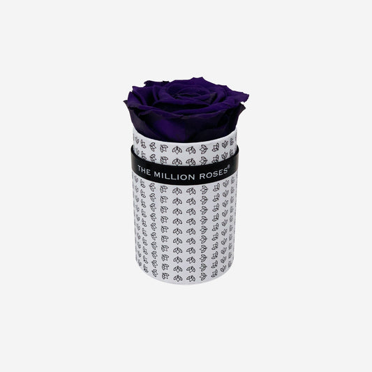 Single White Monogram Box | Dark Purple Rose - The Million Roses