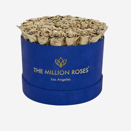 Supreme Royal Blue Suede Box | Gold Roses - The Million Roses