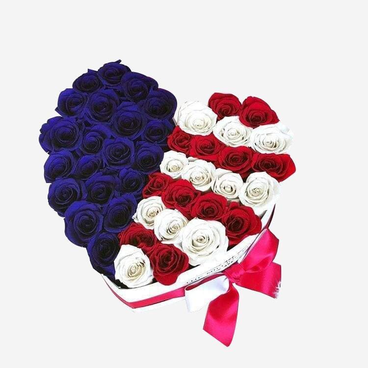 Heart White Box | Flag of US Edition - The Million Roses