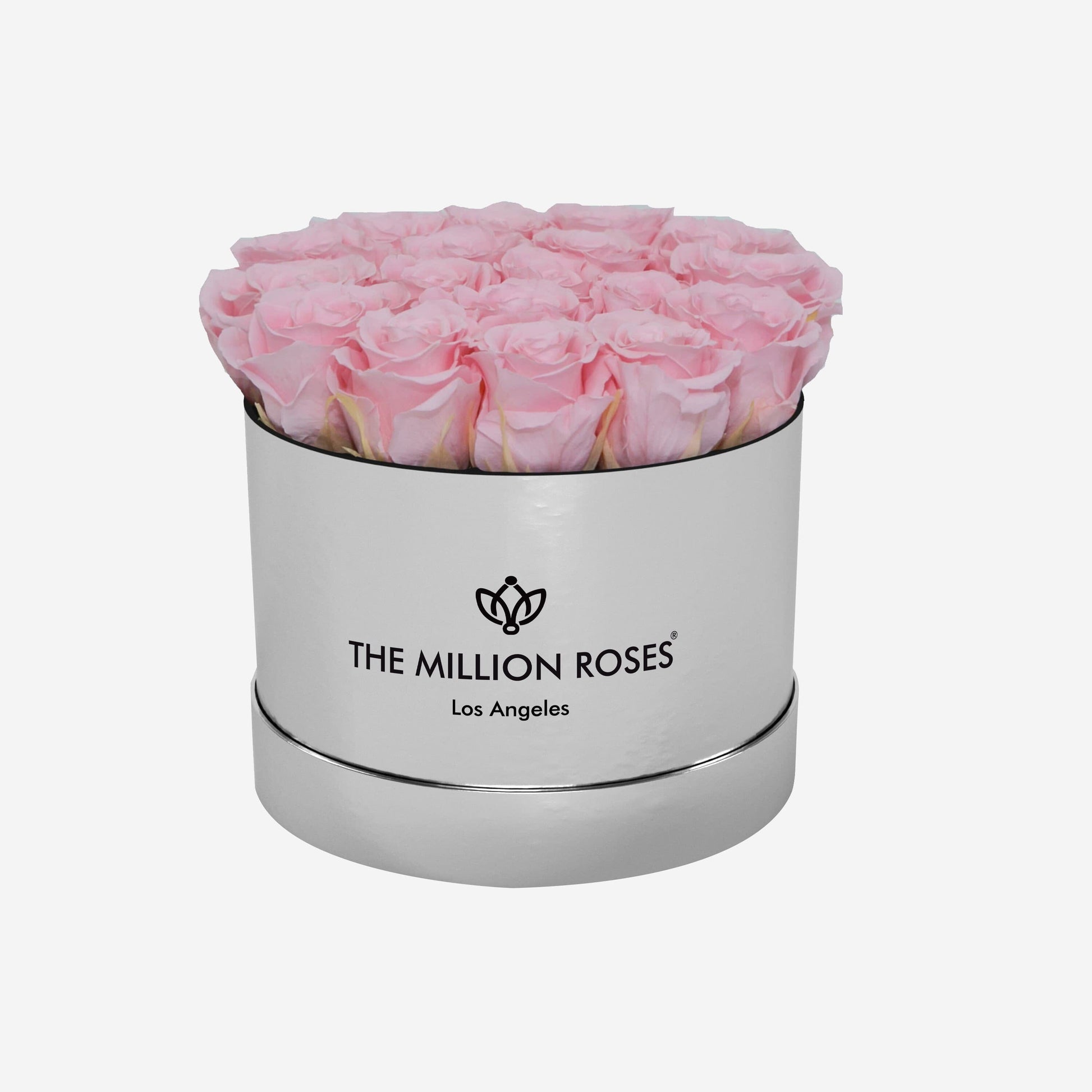 Classic Mirror Silver Box | Light Pink Roses - The Million Roses
