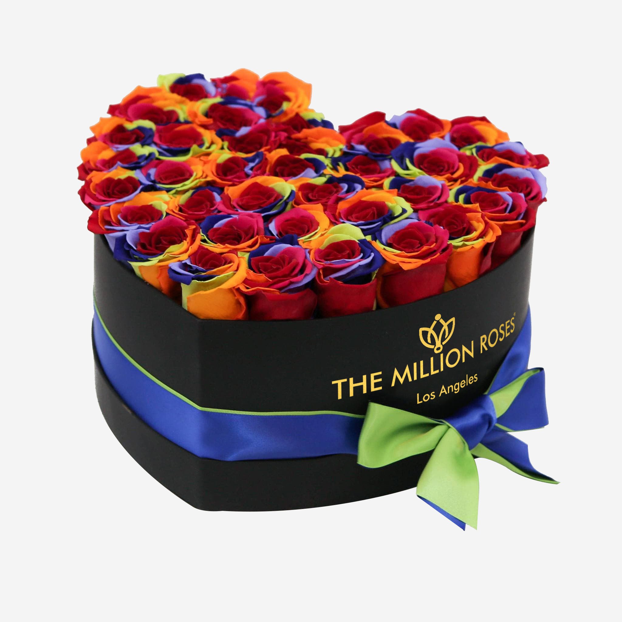 Heart Black Box | Rainbow Roses - The Million Roses