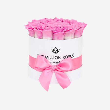 Classic White Box | Pink Candy Roses - The Million Roses