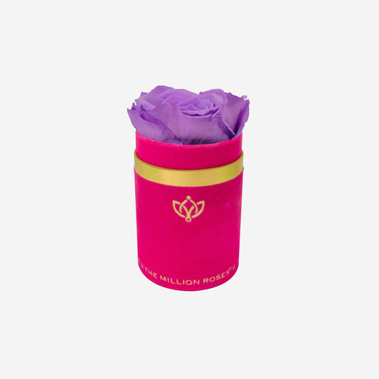 Single Hot Pink Suede Box | Lavender Rose - The Million Roses