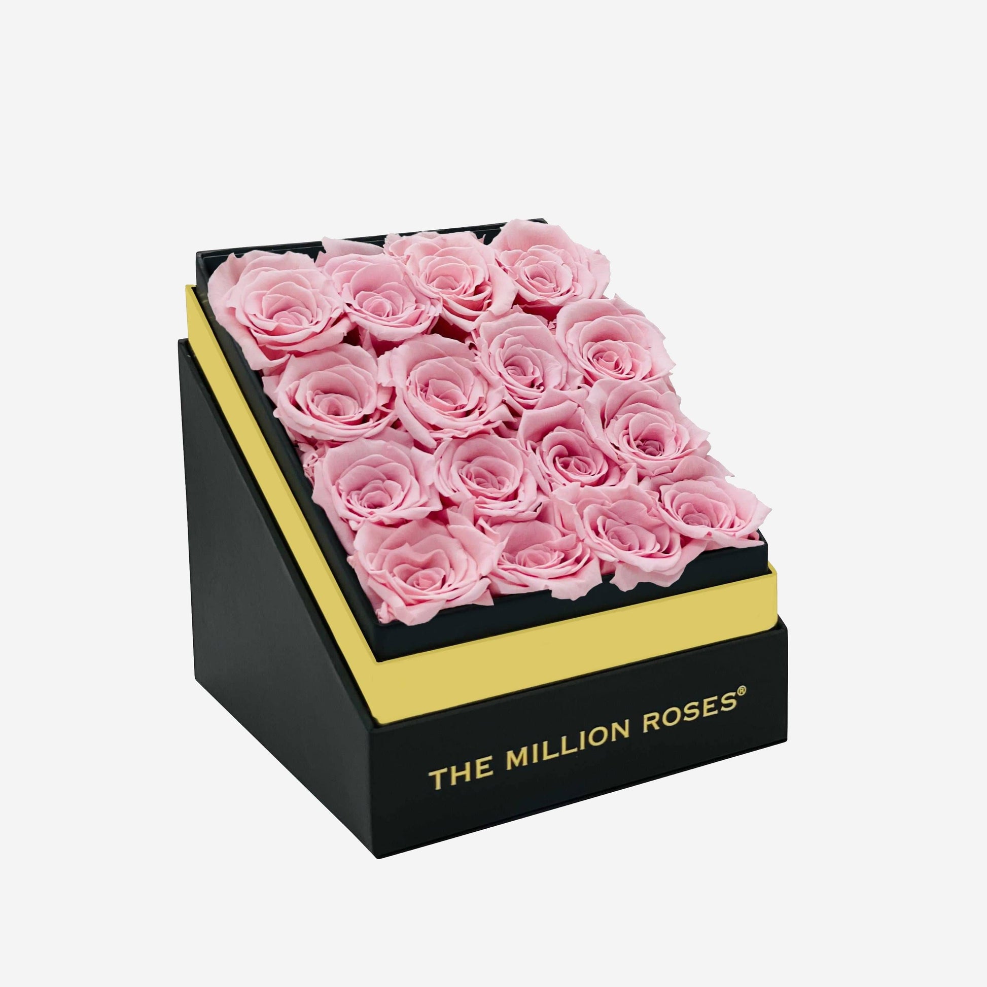 Square Black Box | Light Pink Roses - The Million Roses