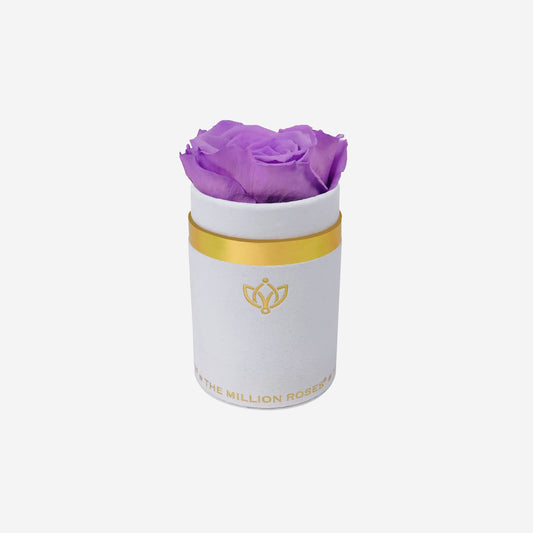 Single White Suede Box | Lavender Rose - The Million Roses