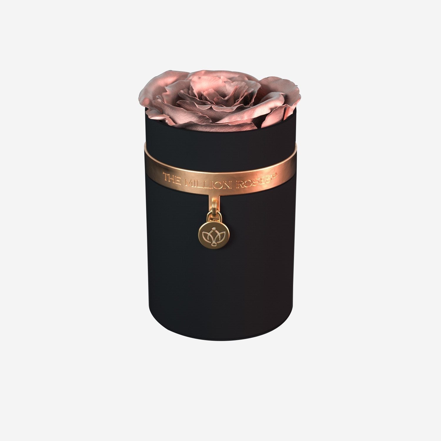 One in a Million™ Round Black Box | Charm Edition | Rose Gold Rose - The Million Roses