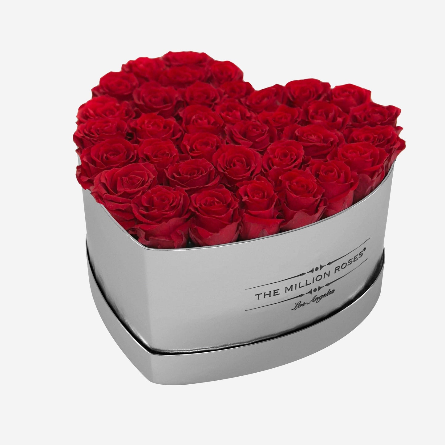 Heart Mirror Silver Box | Red Roses - The Million Roses