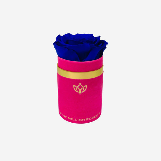 Single Hot Pink Suede Box | Royal Blue Rose - The Million Roses