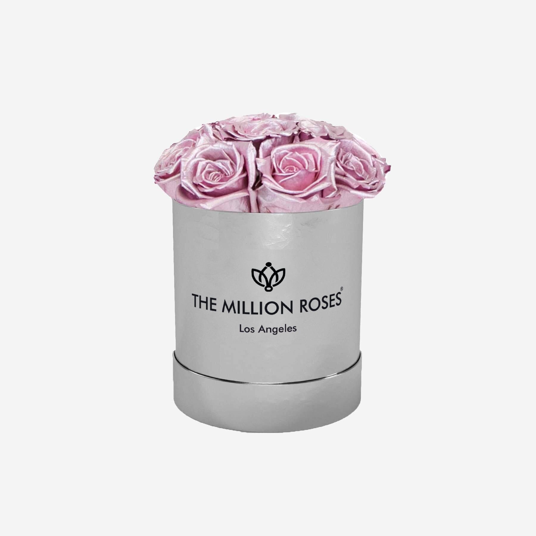 Basic Mirror Silver Box | Pink Gold Roses - The Million Roses