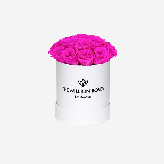 Basic White Box | Neon Pink Mini Roses - The Million Roses