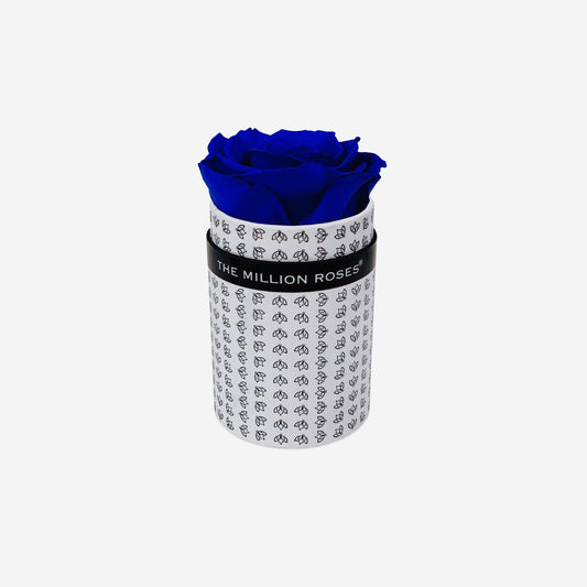 Single White Monogram Box | Royal Blue Rose - The Million Roses