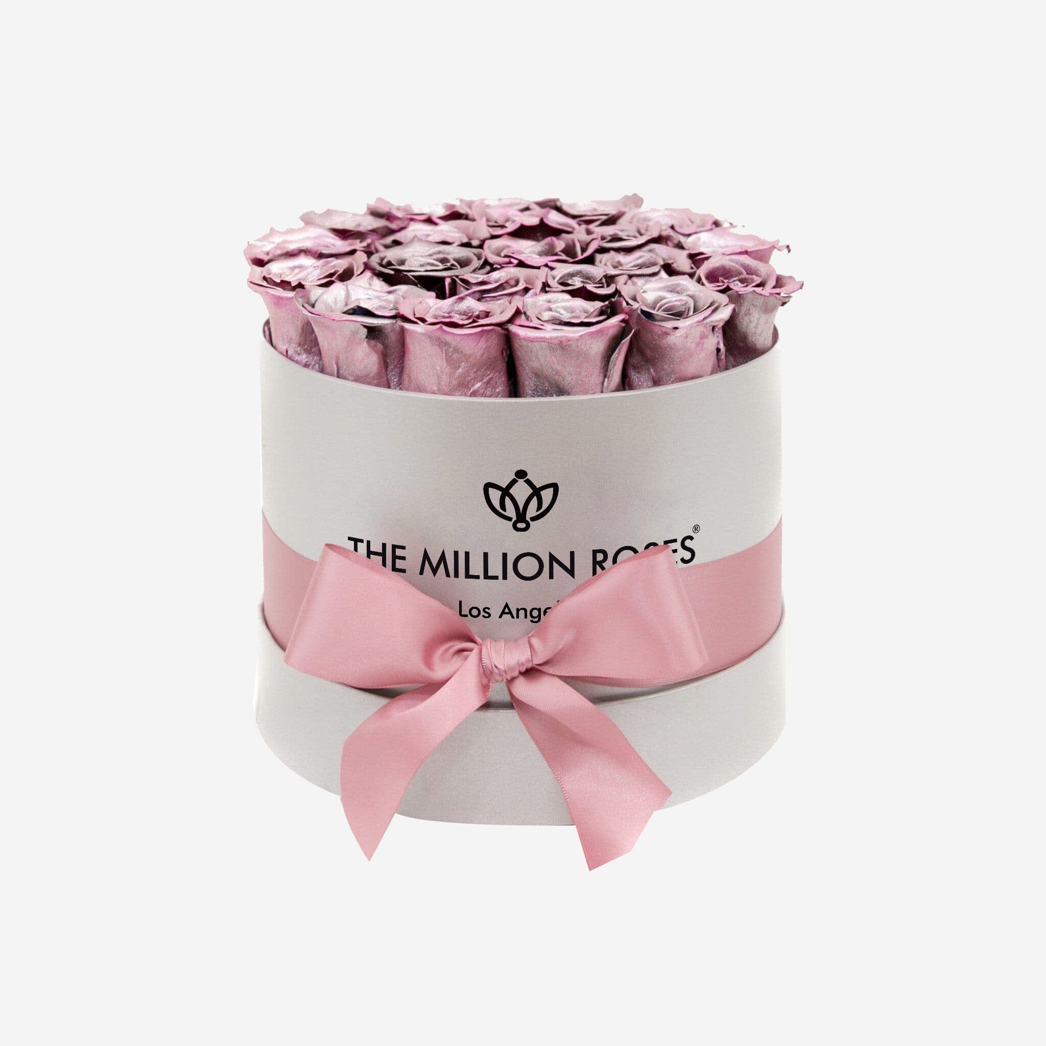 Classic White Box | Pink Gold Roses - The Million Roses