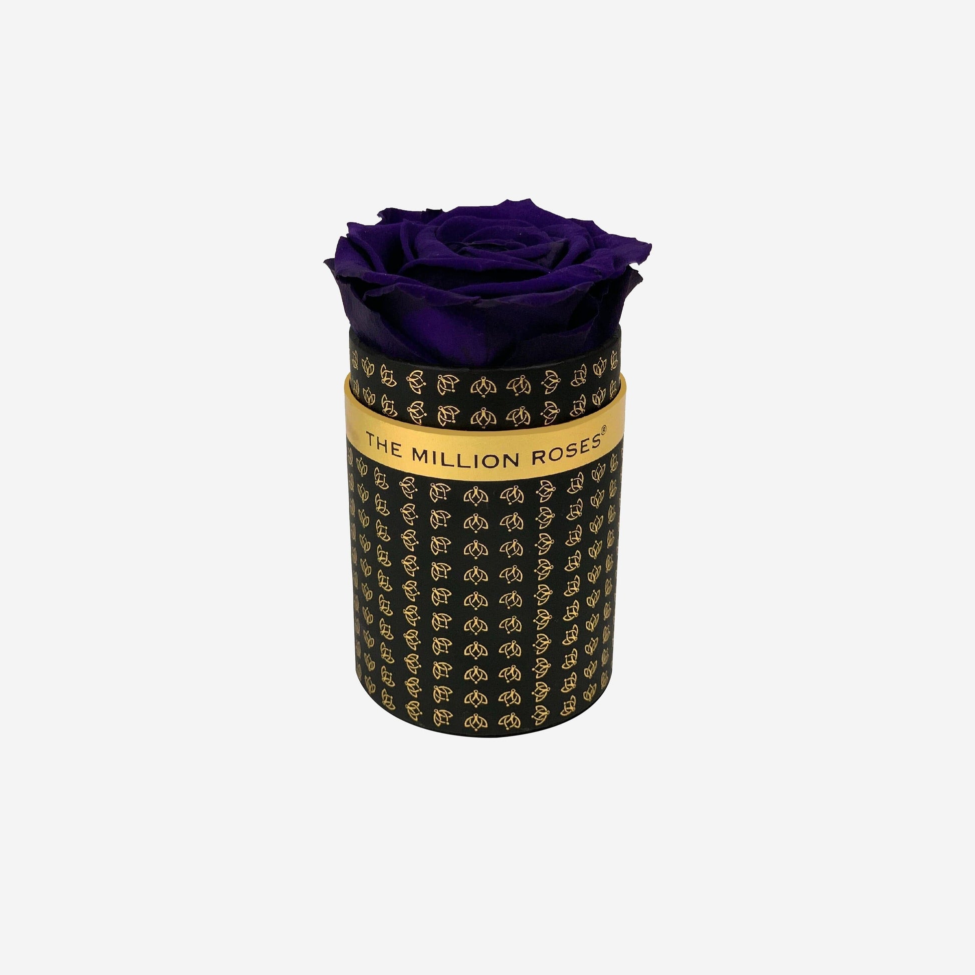 Single Black Monogram Box | Dark Purple Rose - The Million Roses