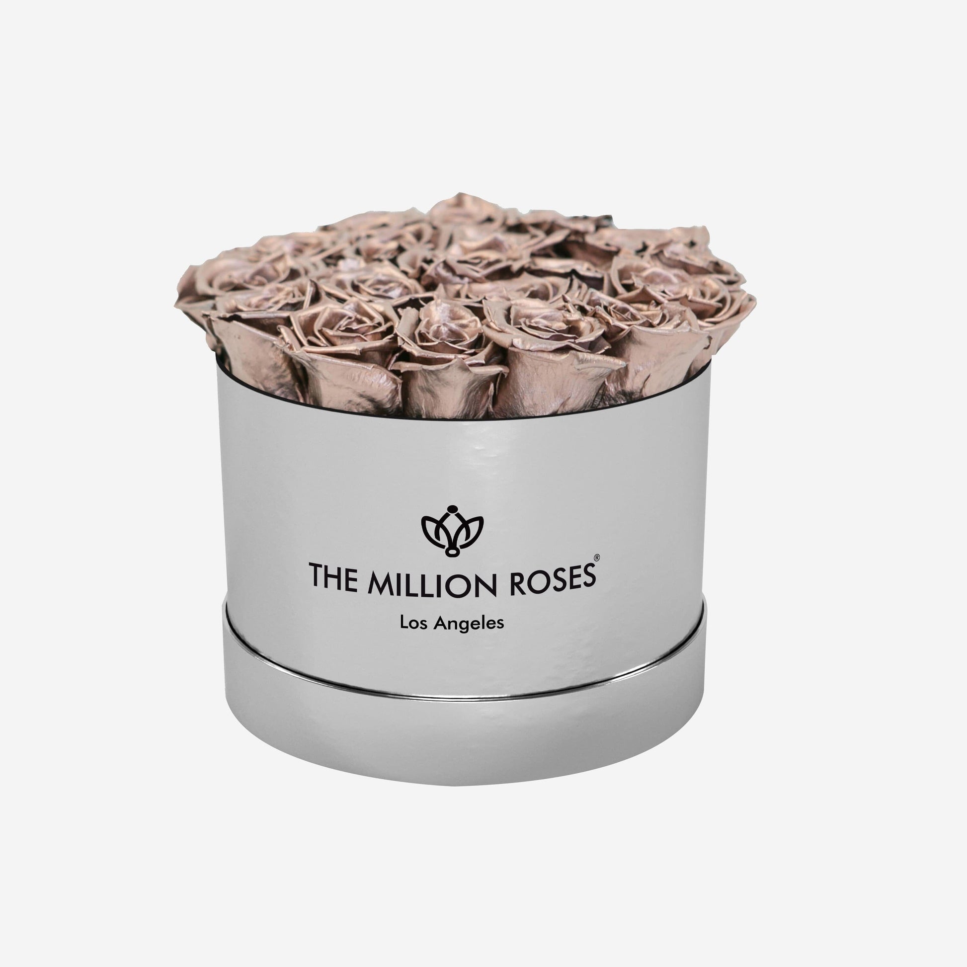 Classic Mirror Silver Box | Rose Gold Roses - The Million Roses