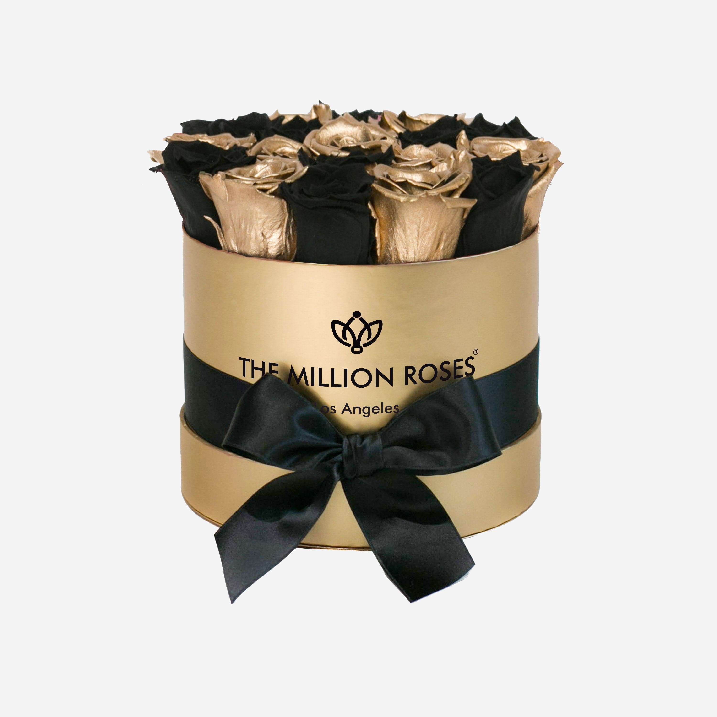 Classic Gold Box | Black & Gold Roses - The Million Roses