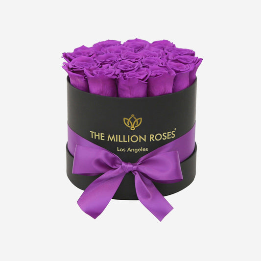 Classic Black Box | Bright Purple Roses - The Million Roses