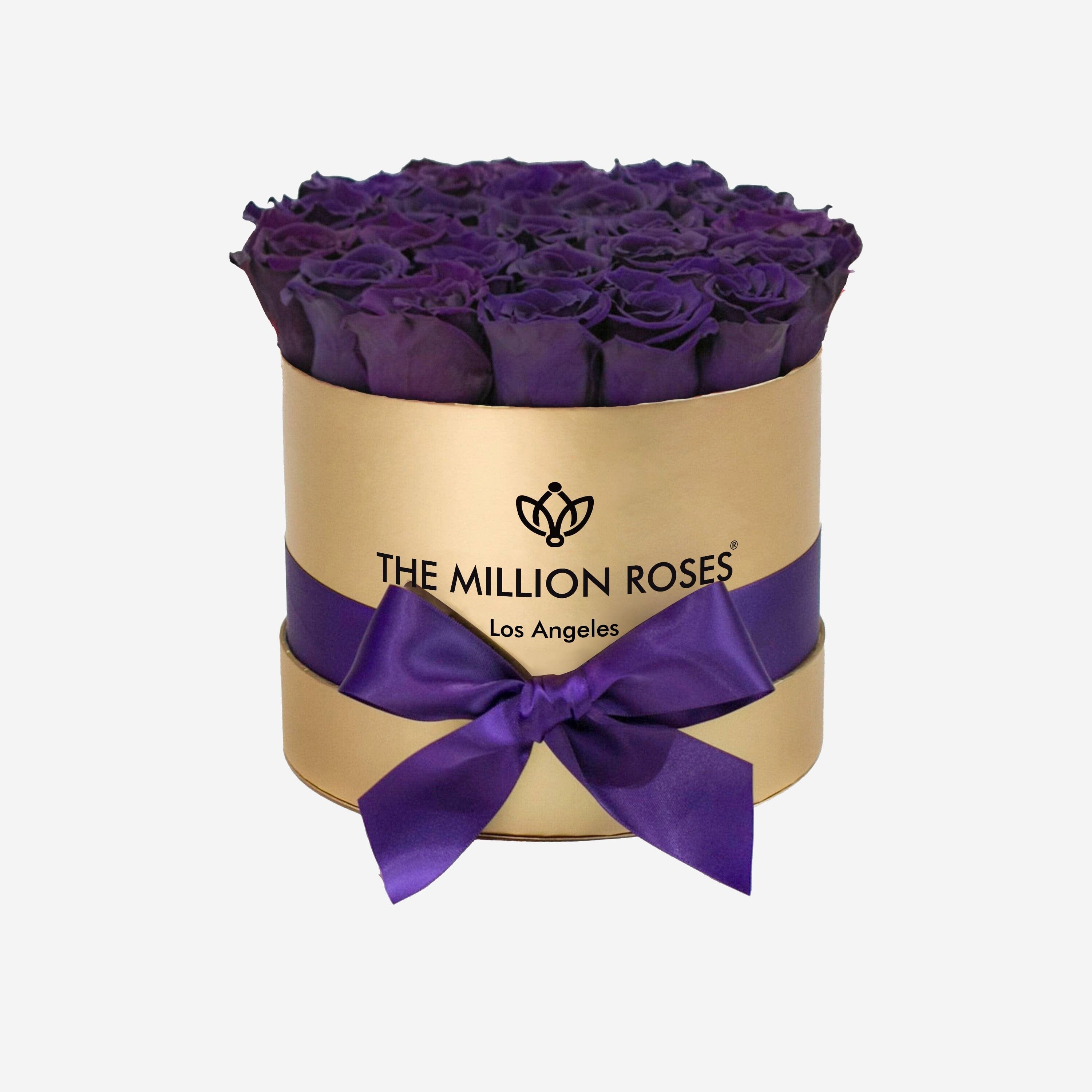 Classic Gold Box | Dark Purple Roses - The Million Roses