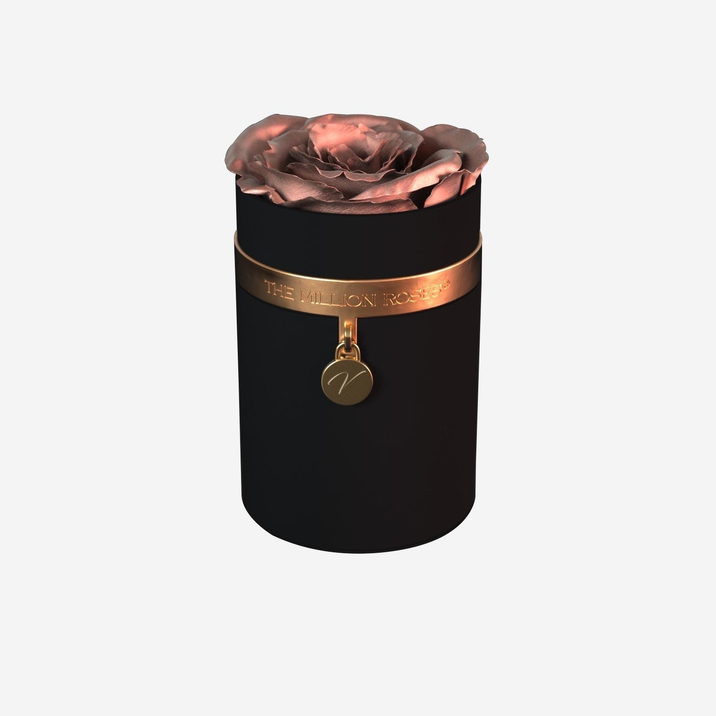 One in a Million™ Round Black Box | Charm Edition | Rose Gold Rose - The Million Roses