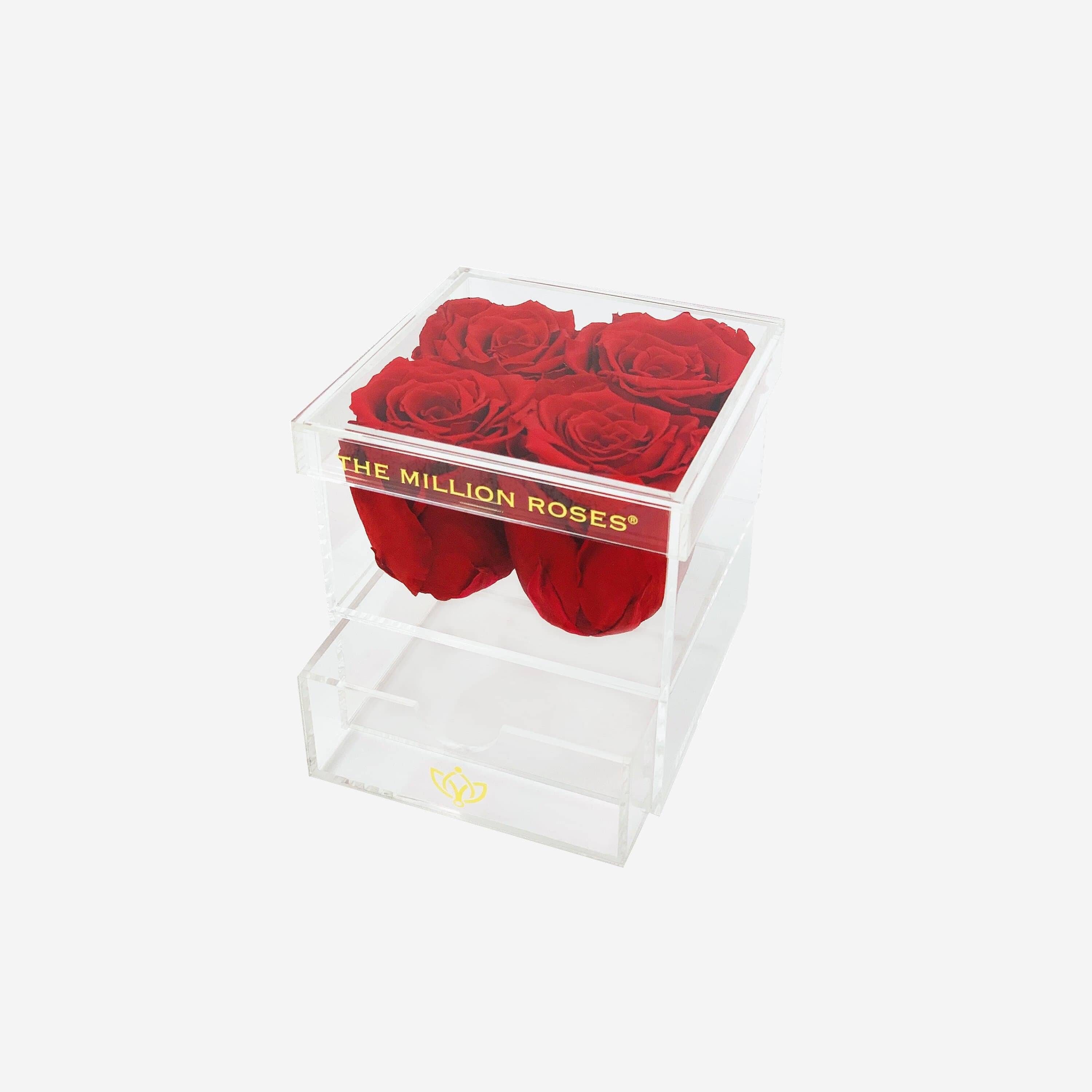 Acrylic 4 Drawer Box | Red Roses - The Million Roses