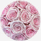Classic Light Pink Suede Dome Box | Pink Gold Roses - The Million Roses