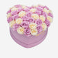 Heart Light Pink Suede Box | Light Pink & Ivory Roses - The Million Roses