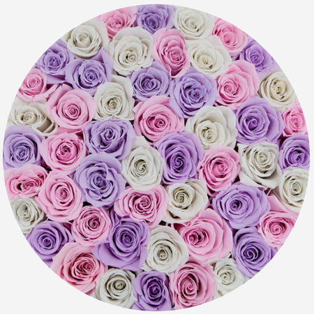 Supreme White Box | White & Pink & Lavender Roses - The Million Roses