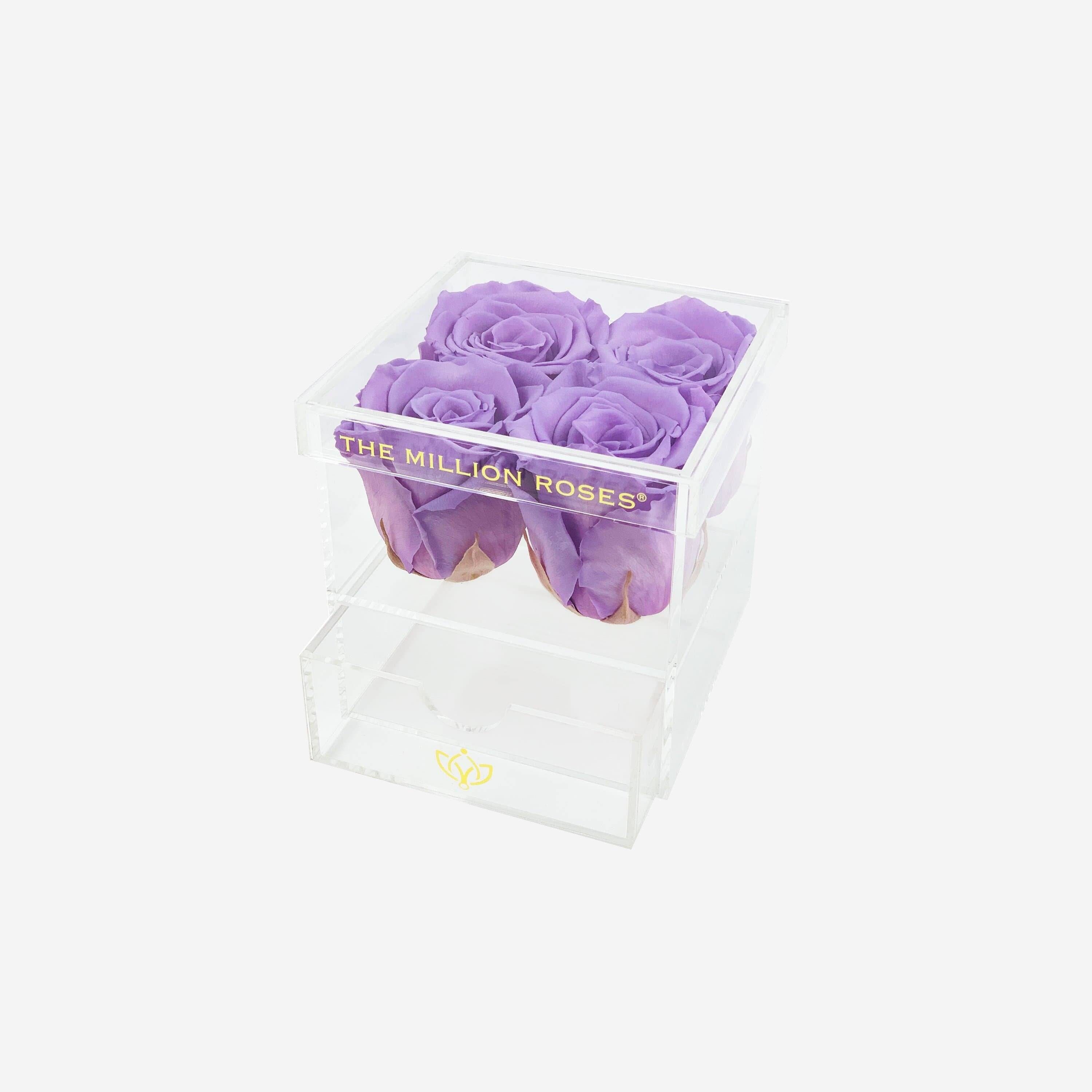 Acrylic 4 Drawer Box | Lavender Roses - The Million Roses