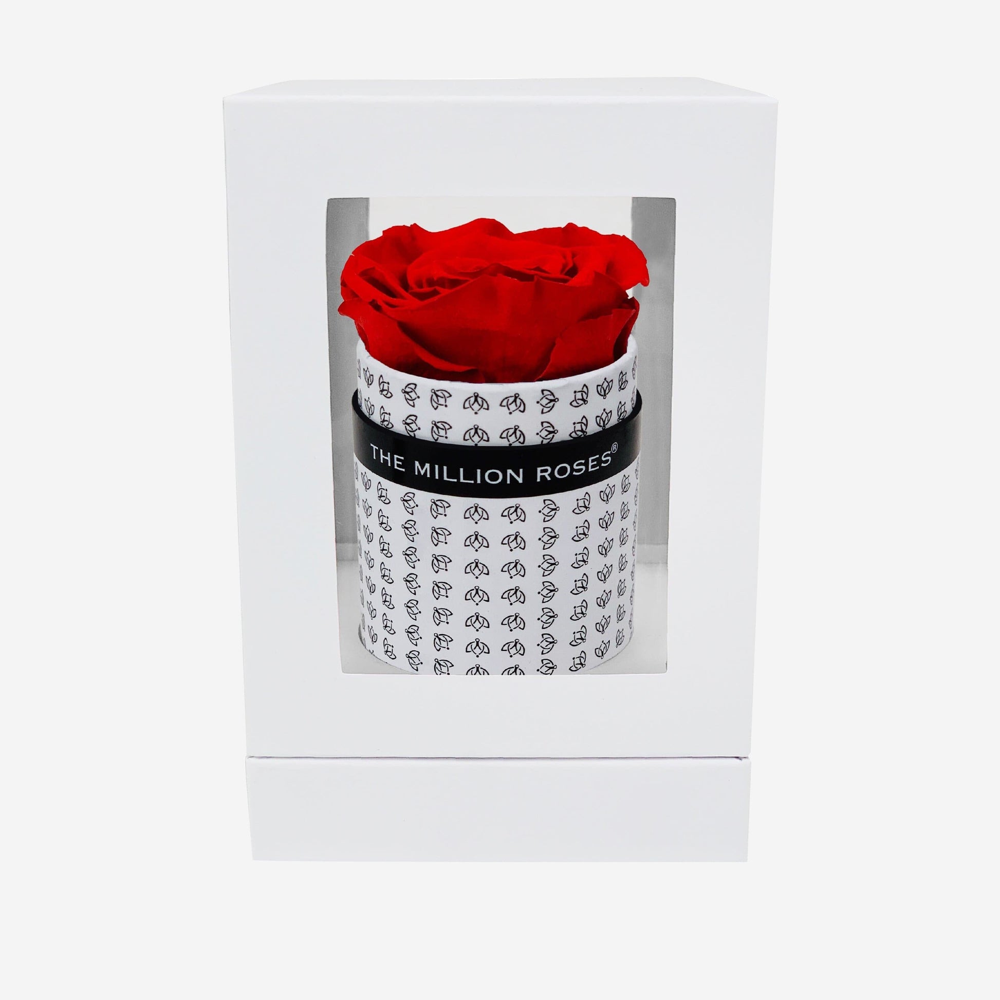 Single White Monogram Box | Red Rose - The Million Roses