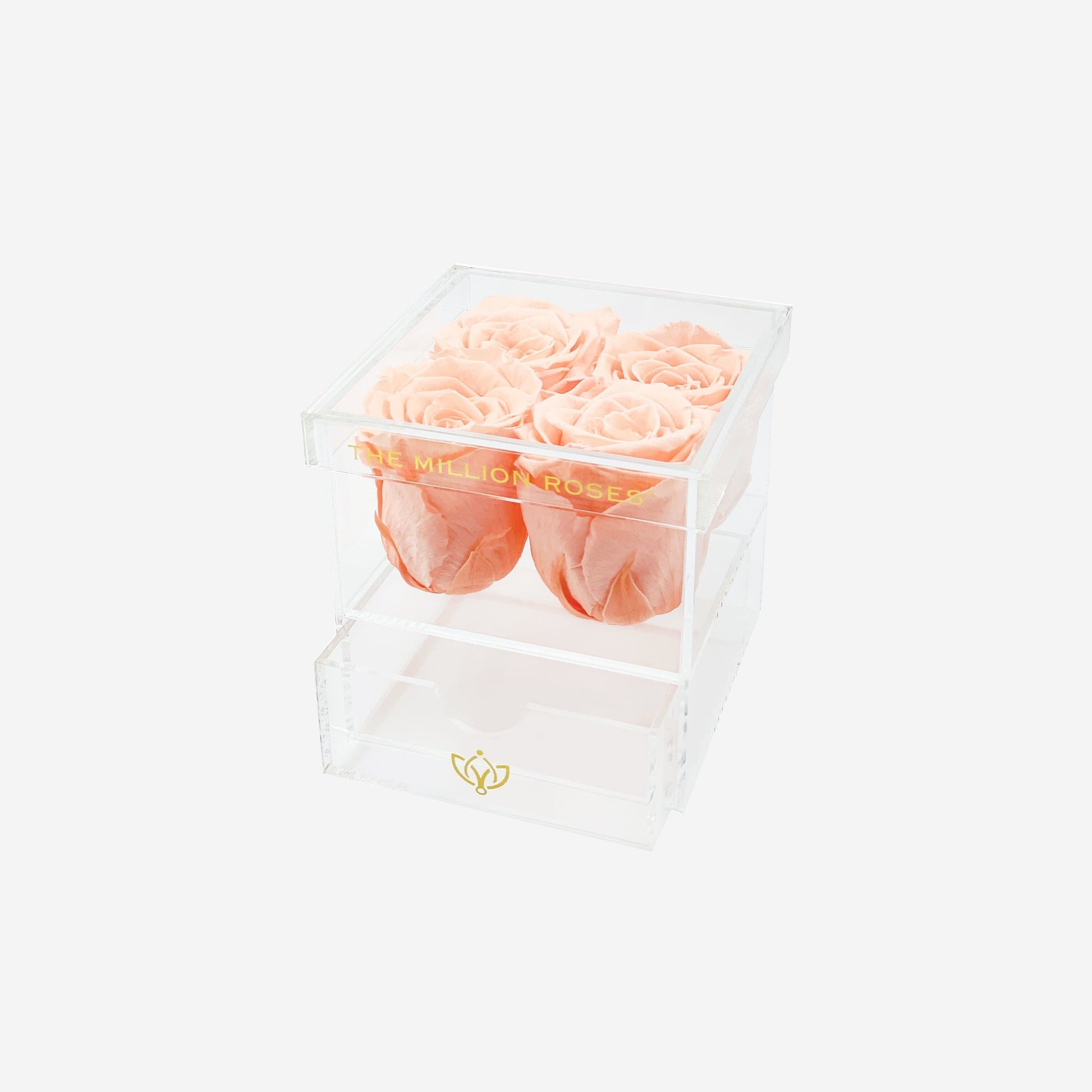 Acrylic 4 Drawer Box | Peach Roses - The Million Roses