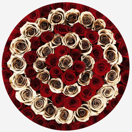 Deluxe White Box | Red & 24K Gold Roses | Target - The Million Roses