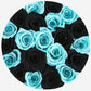 Classic White Box | Black & Turquoise Roses - The Million Roses