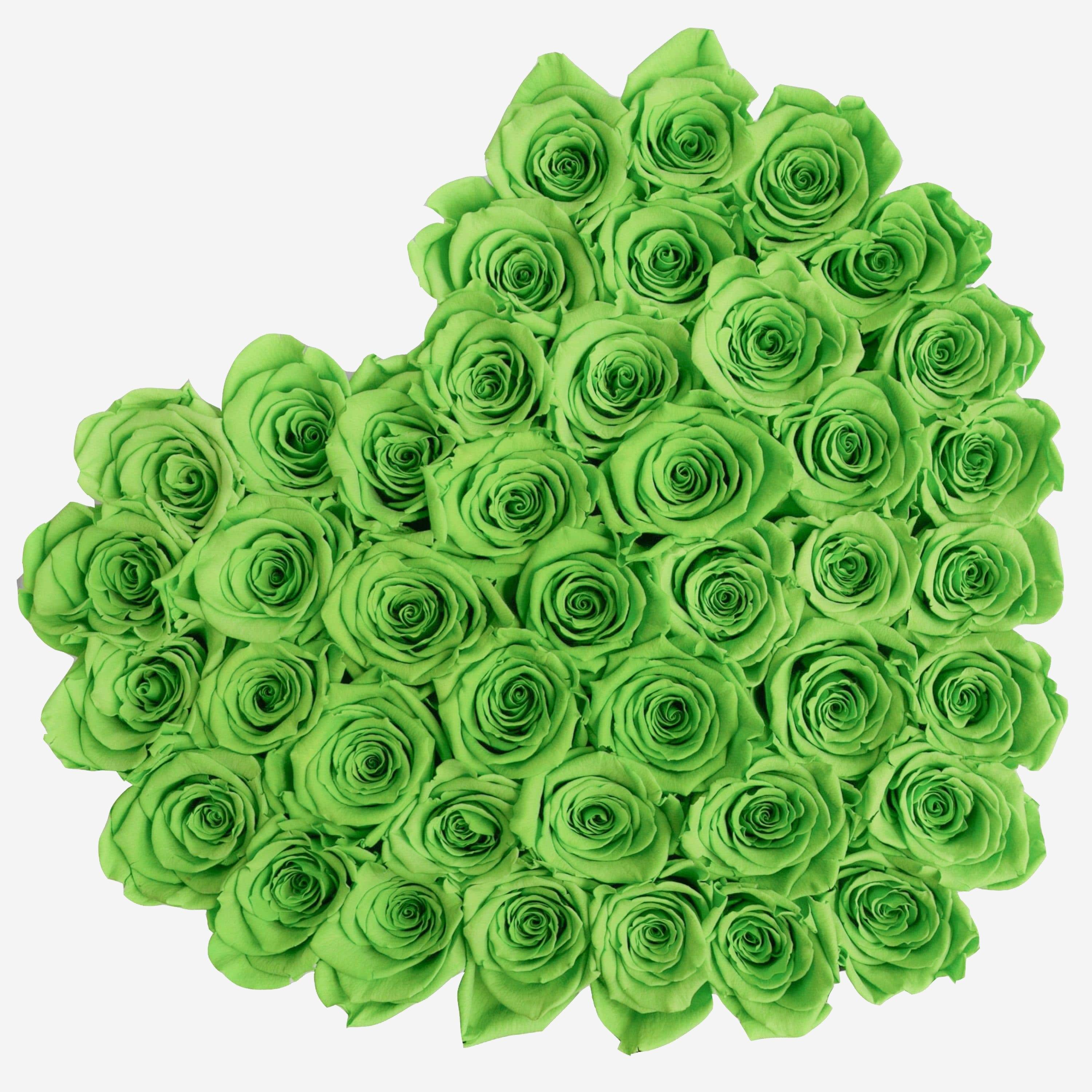 Heart Black Box | Light Green Roses - The Million Roses