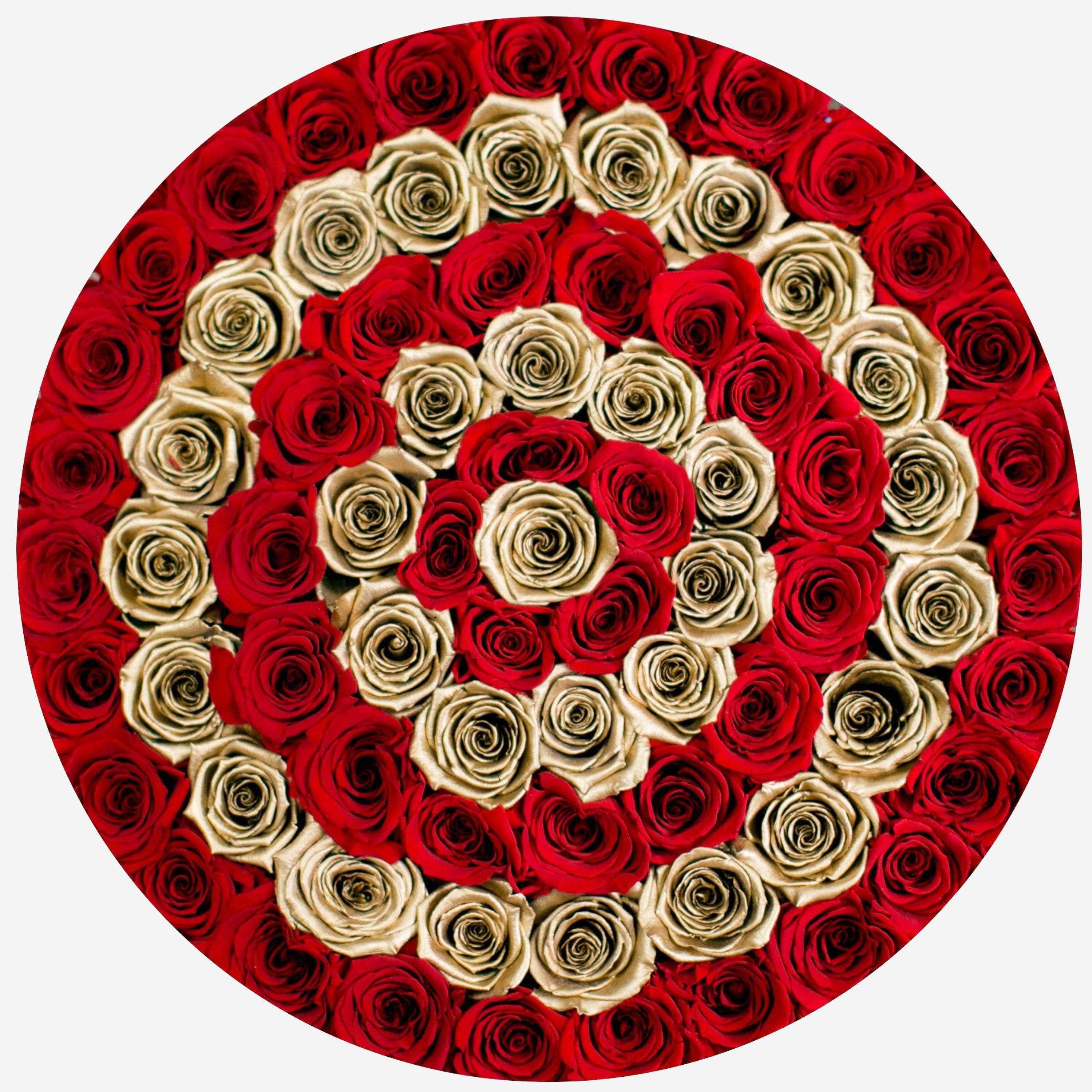 Deluxe Gold Box | Red & Gold Roses | Target - The Million Roses