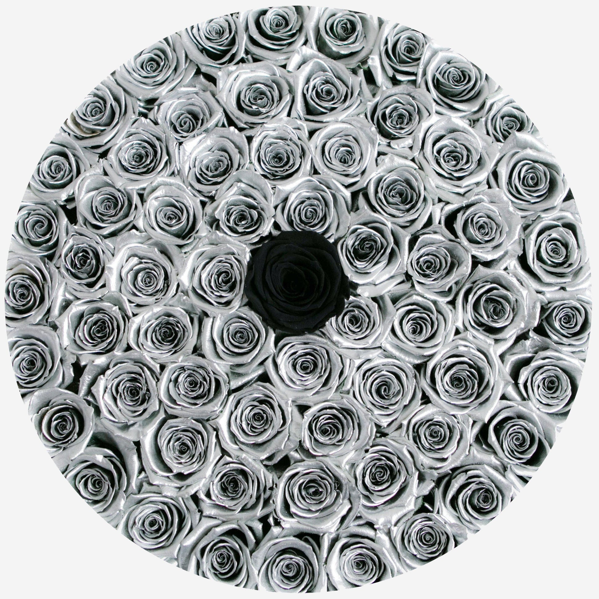 Deluxe White Box | Silver & Black Roses - The Million Roses