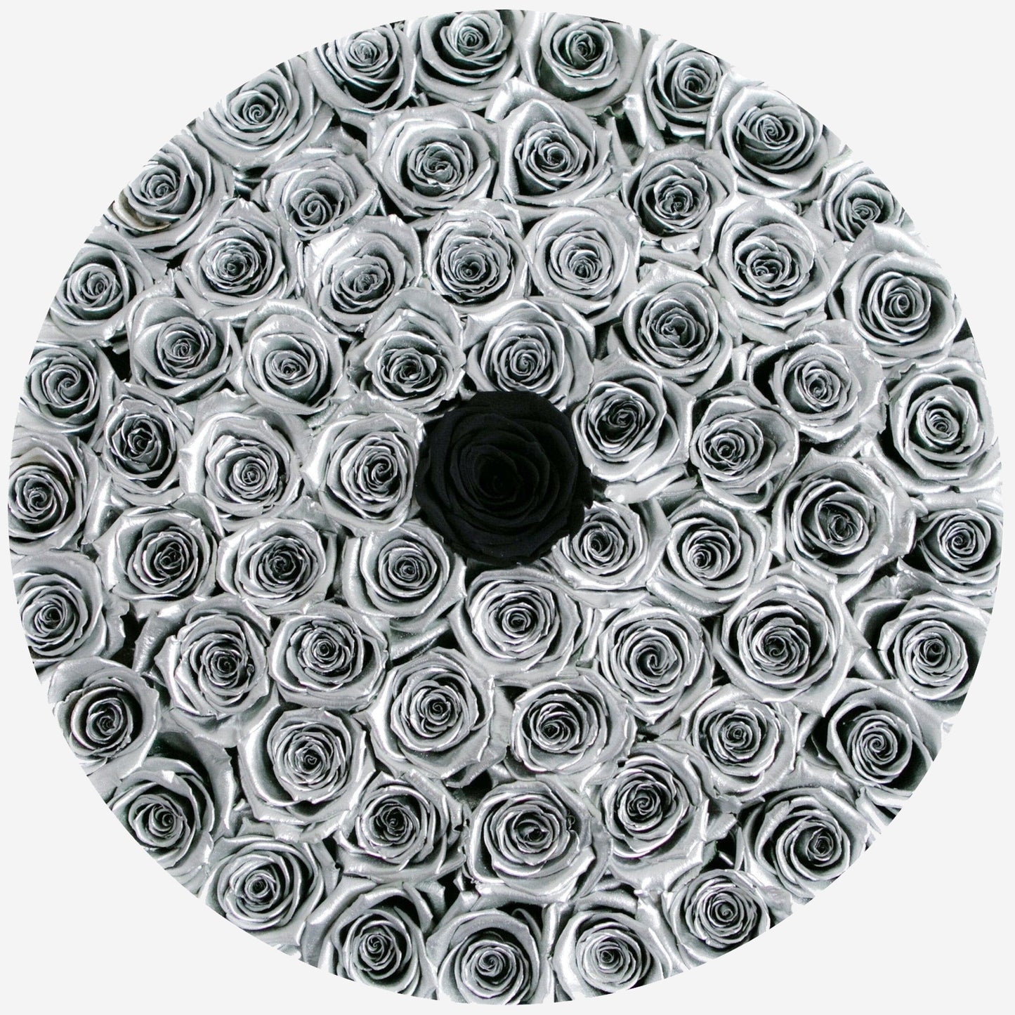Deluxe Mirror Silver Box | Silver Roses - The Million Roses