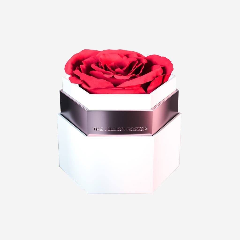 One in a Million™ White Hexagon Box | Coral Rose - The Million Roses