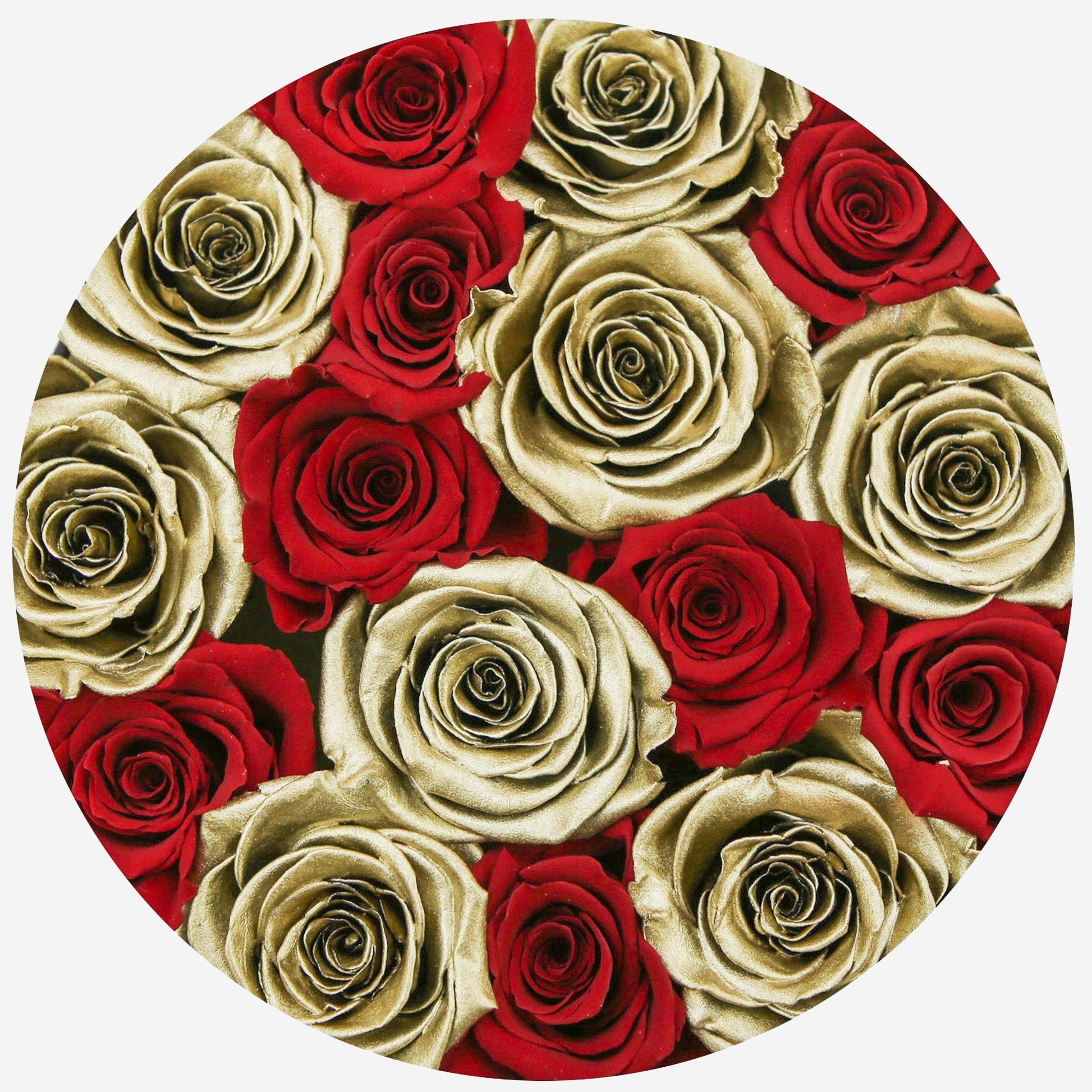 Classic Black Box | Red & Gold Roses - The Million Roses
