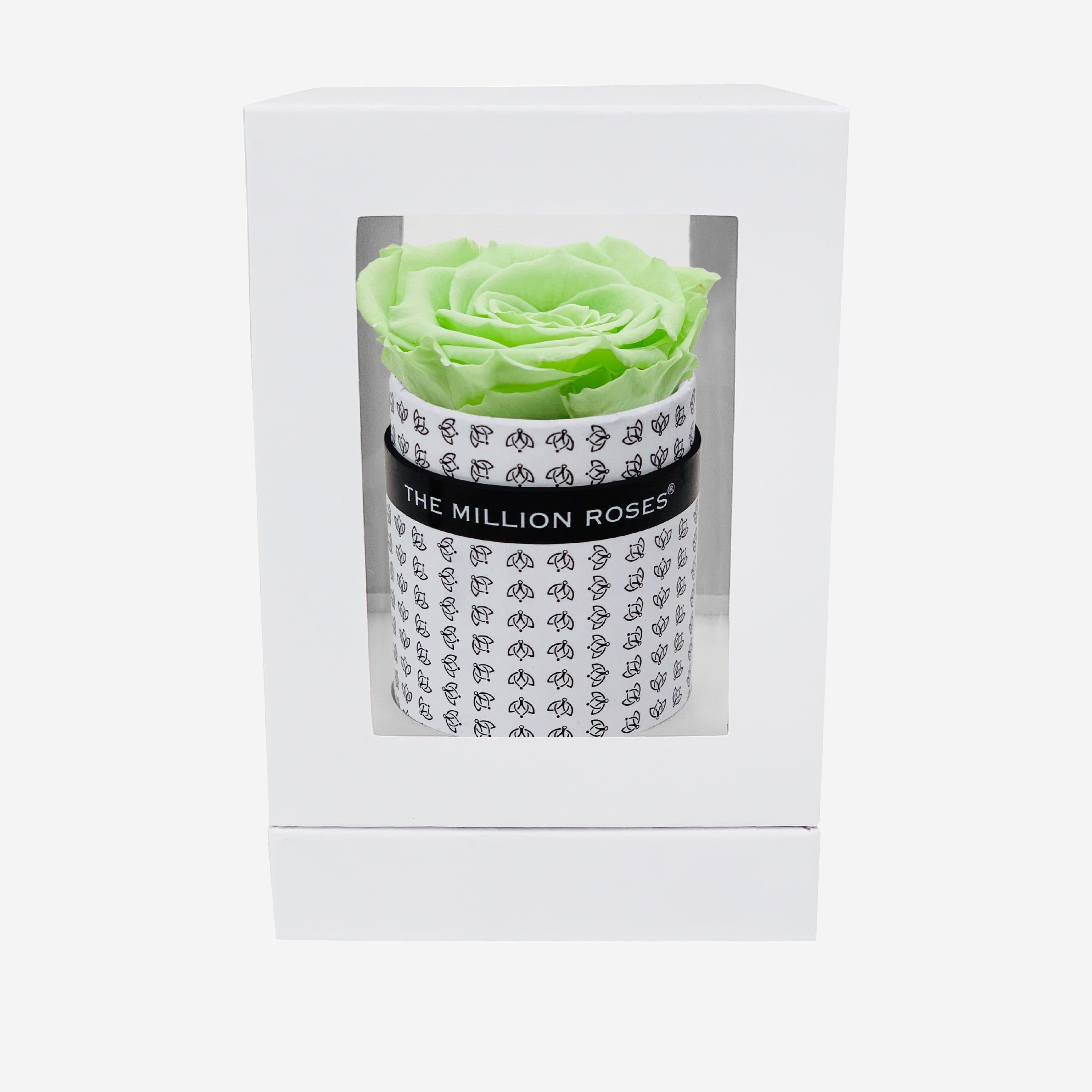 Single White Monogram Box | Mint Green Rose - The Million Roses