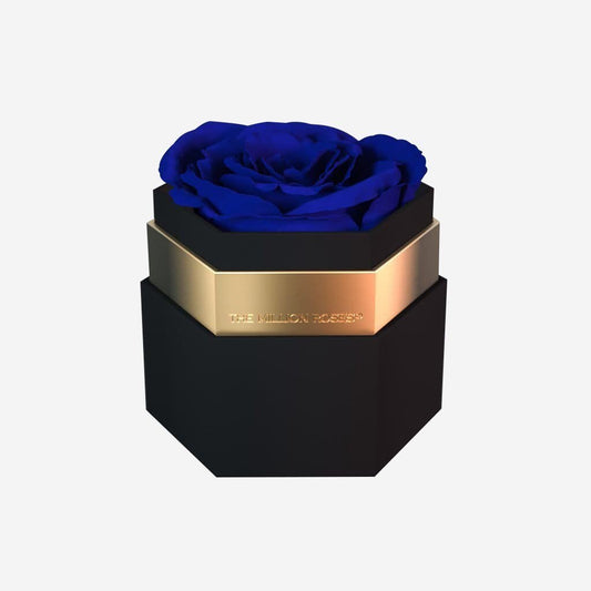 One in a Million™ Black Hexagon Box | Royal Blue Rose - The Million Roses