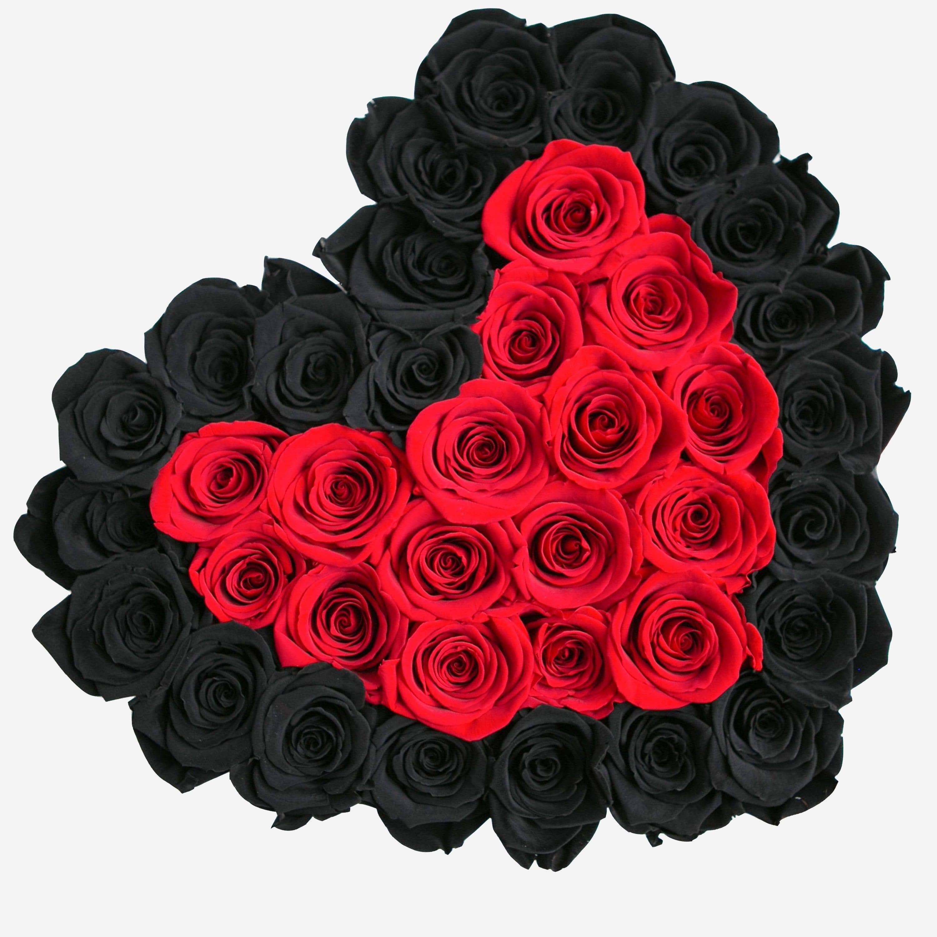 Heart White Box | Black & Red Roses - The Million Roses