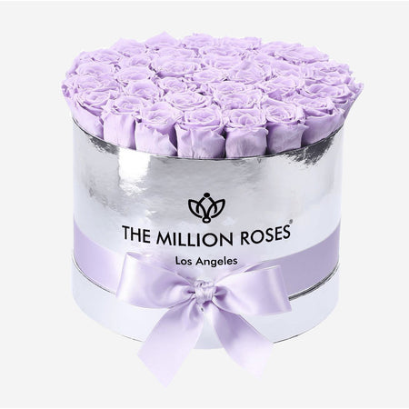 Supreme Mirror Silver Box | Lavender Roses - The Million Roses