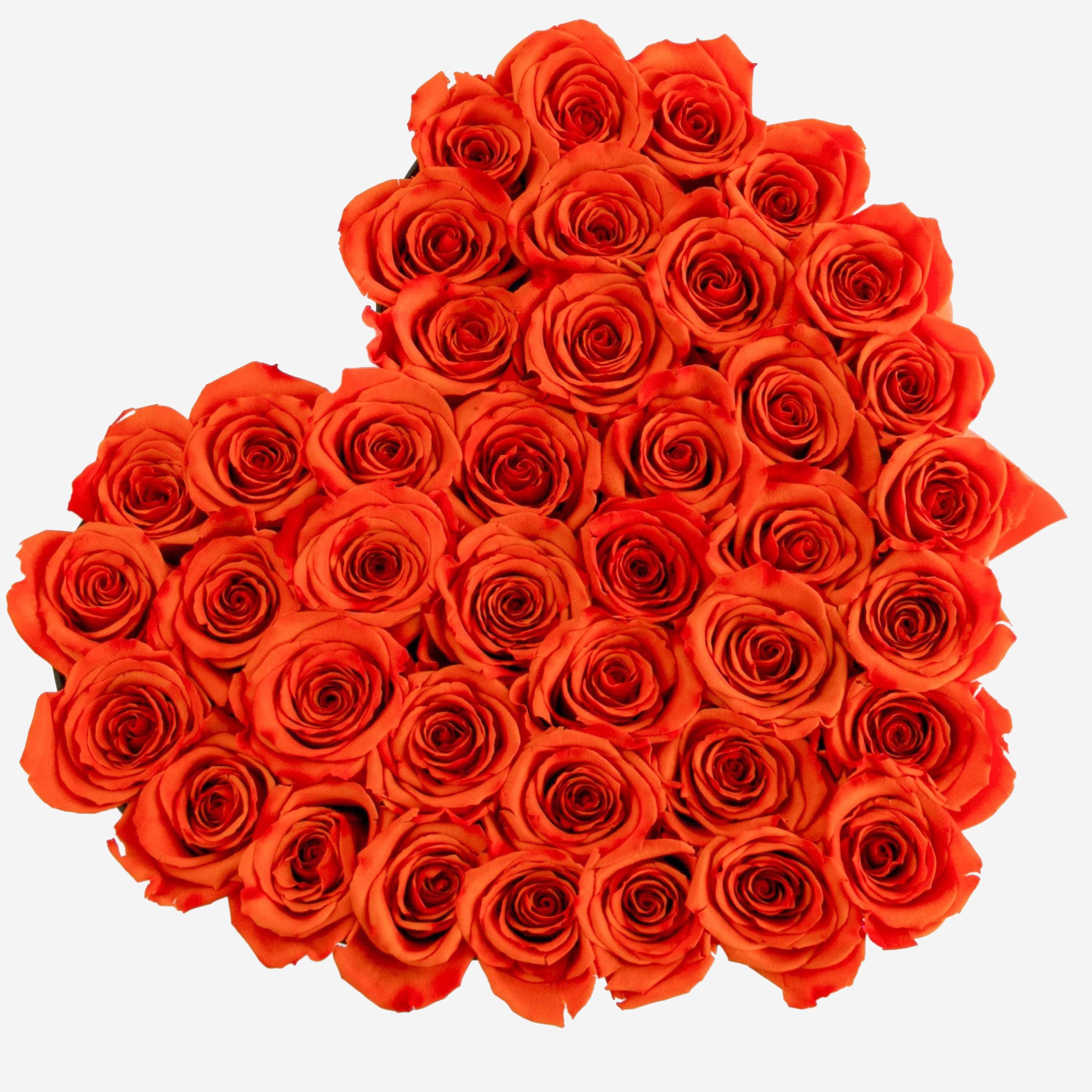 Heart Black Box | Orange Roses