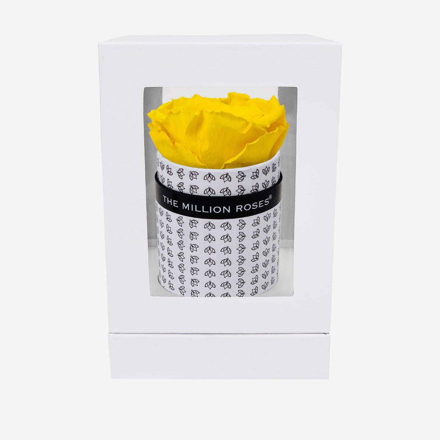Single White Monogram Box | Yellow Rose - The Million Roses